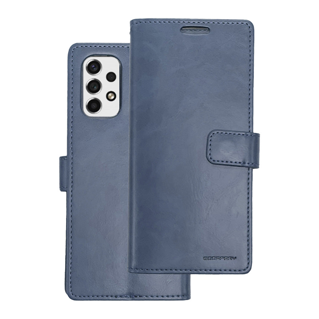 Bluemoon Wallet case for Samsung A53 5G navy blue.