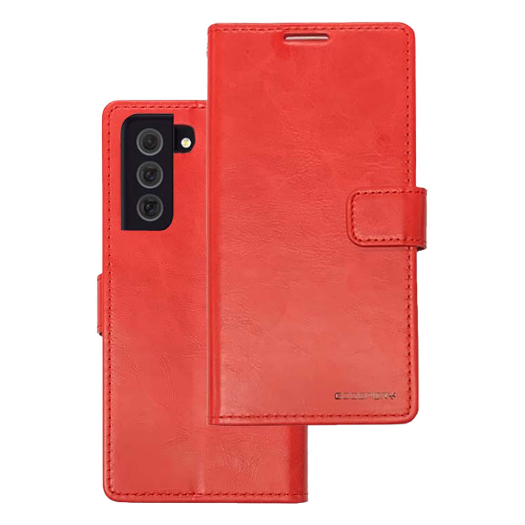 Bluemoon Wallet case for Samsung S22 Red.