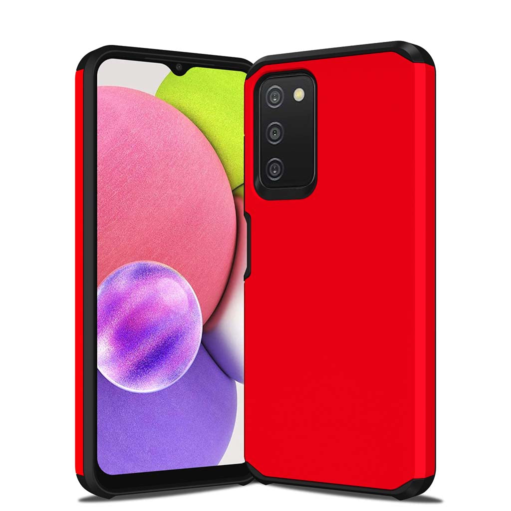 Classic slim armour case for Samsung A03S Red.