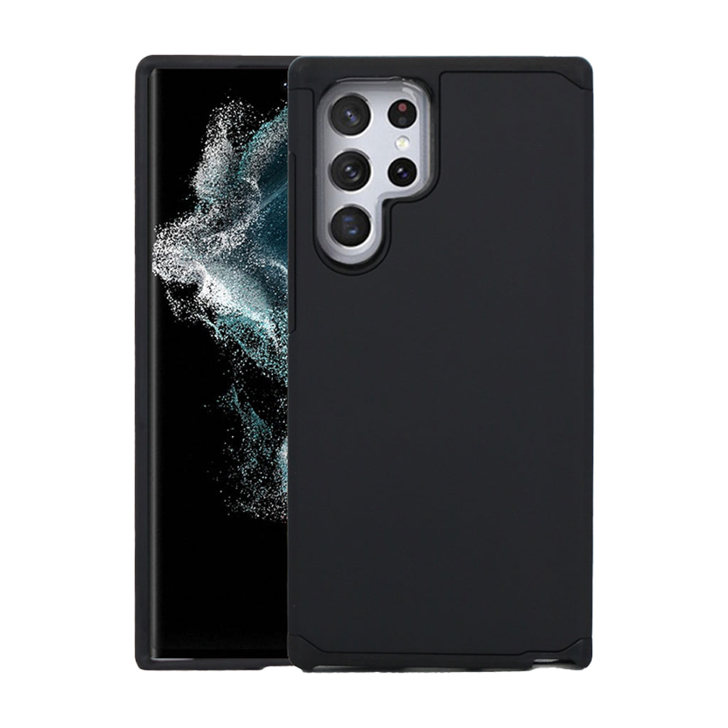 Classic slim armour case for Samsung S22 Ultra black.