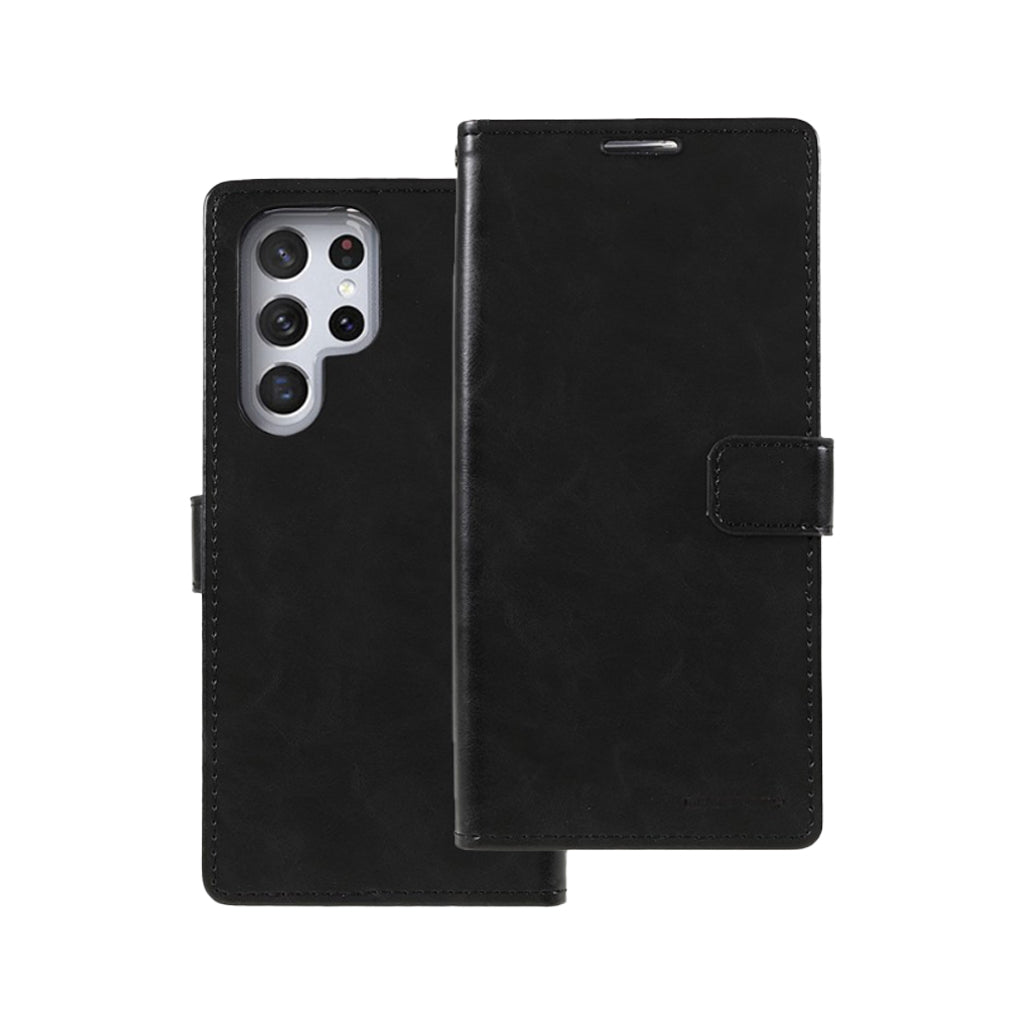Bluemoon Wallet case for Samsung S22 ULTRA black.