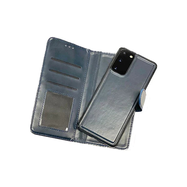 Magnetic two in one wallet for Samsung S23 Navy.