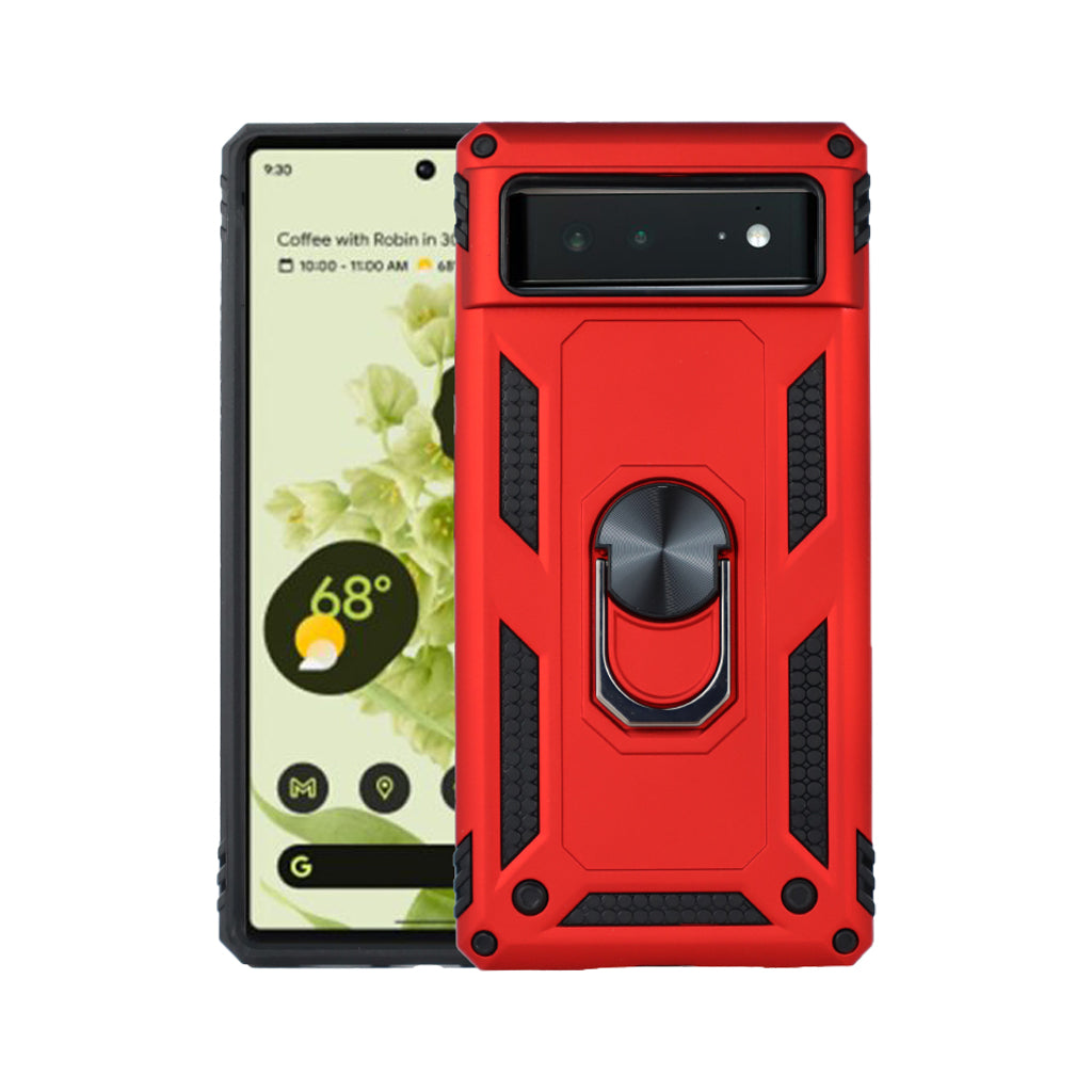 Anti-drop ring case for Pixel 6 red.