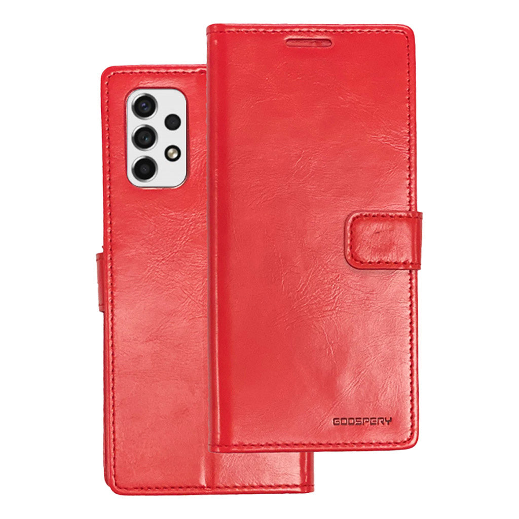 Bluemoon Wallet case for Samsung A53 5G Red.