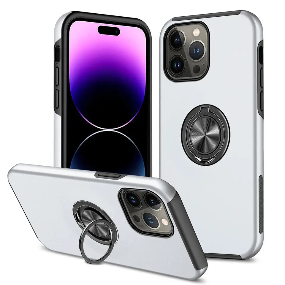 Feather touch ring case for iPhone 14 Pro Silver.