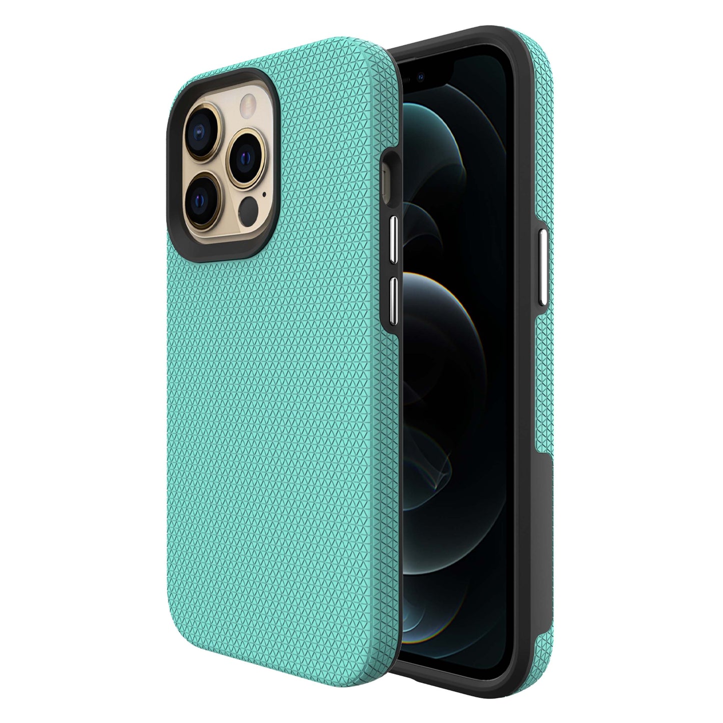 Triangle dotted case for iPhone 14 Pro Max Teal.