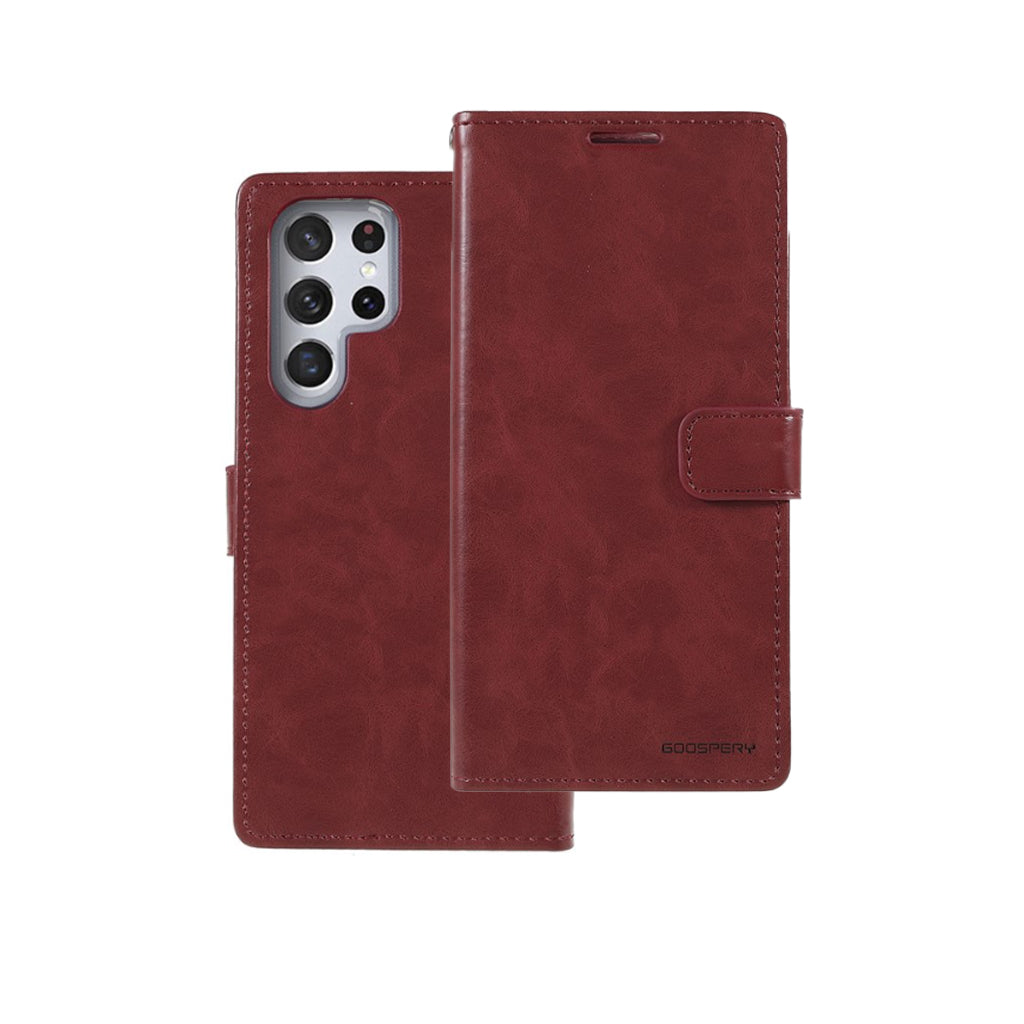 Bluemoon Wallet case for Samsung S22 ULTRA Wine.