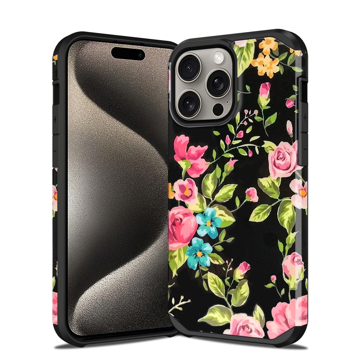 Slim armour Flower design for iPhone 15 Pro.