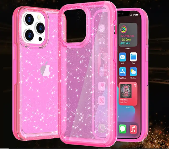 Starry Sky Case for iPhone 15 Pro Max Hot pink.