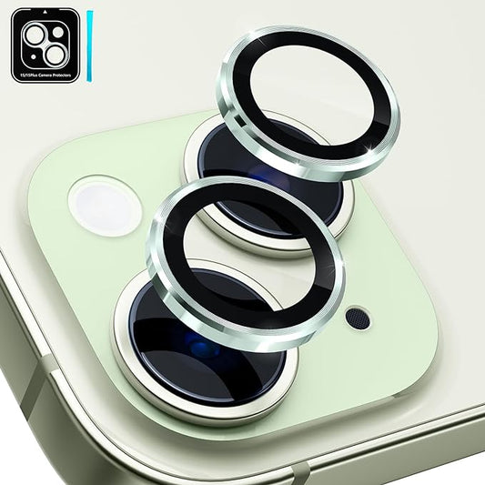 Camera ring protector for iPhone 15 Plus Green.