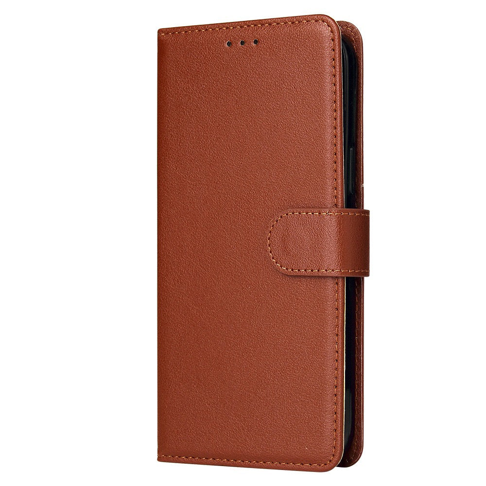 Leather wallet for iPhone 15 Pro Max Brown.