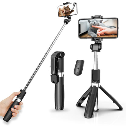 Mobile phone selfie stick with bluetooth black.