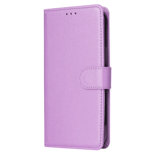 Leather wallet for iPhone 15 Pro Max Purple.