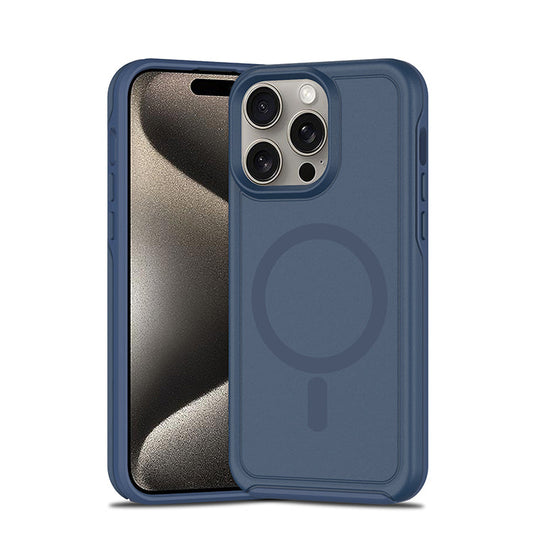 Magsafe Armour Case for iPhone 15 Plus Navy Blue.