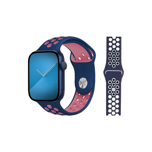 Sport band for apple watch  42/44/45/49 mm blue-pink.