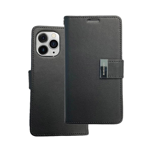 Rich diary wallet for iPhone 14 Pro Black.