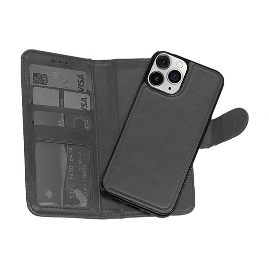 Magnetic two in one wallet for iPhone 15 Pro Black.