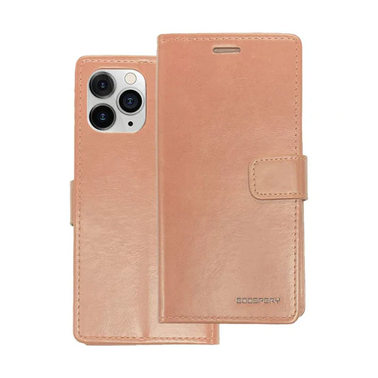 Bluemoon wallet case for iPhone 14 Pro Max Rose Gold.