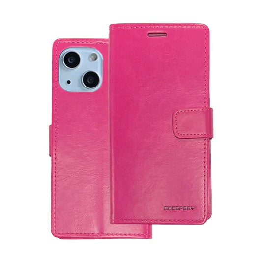Bluemoon wallet case for iPhone 15 Plus Pink.