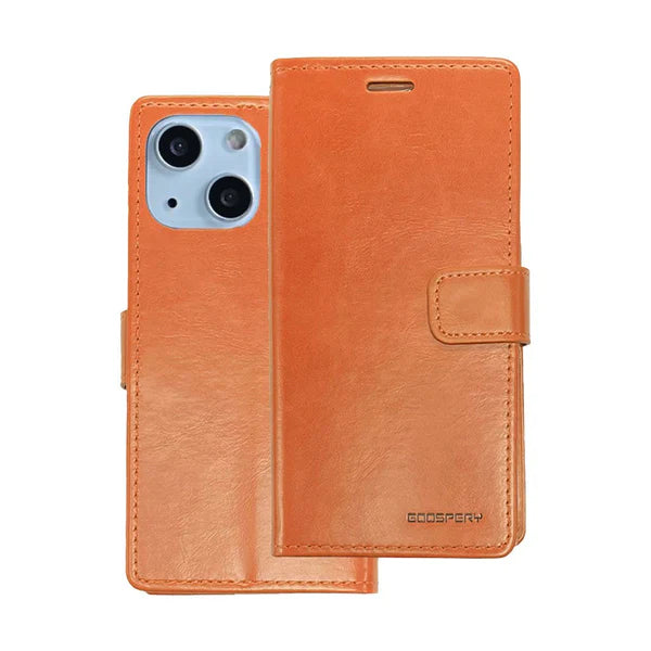 Bluemoon wallet case for iPhone 14 Brown.