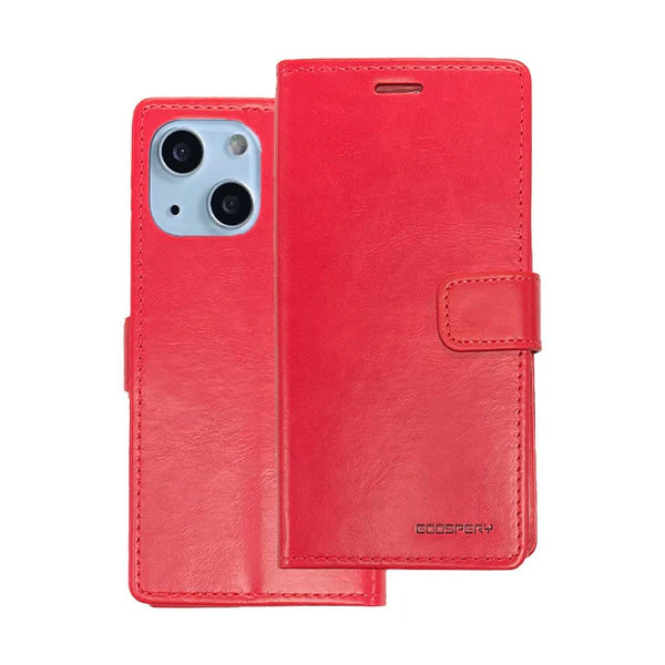 Bluemoon wallet case for iPhone 15 Plus Red.