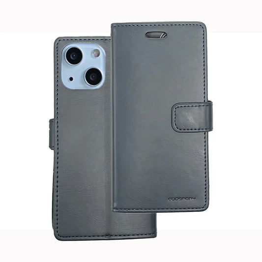 Bluemoon wallet case for iPhone 15 Plus Navy Blue.