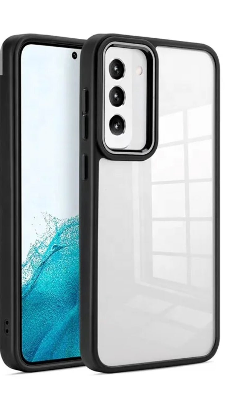 Clear back case for Samsung S24 Plus with black border.