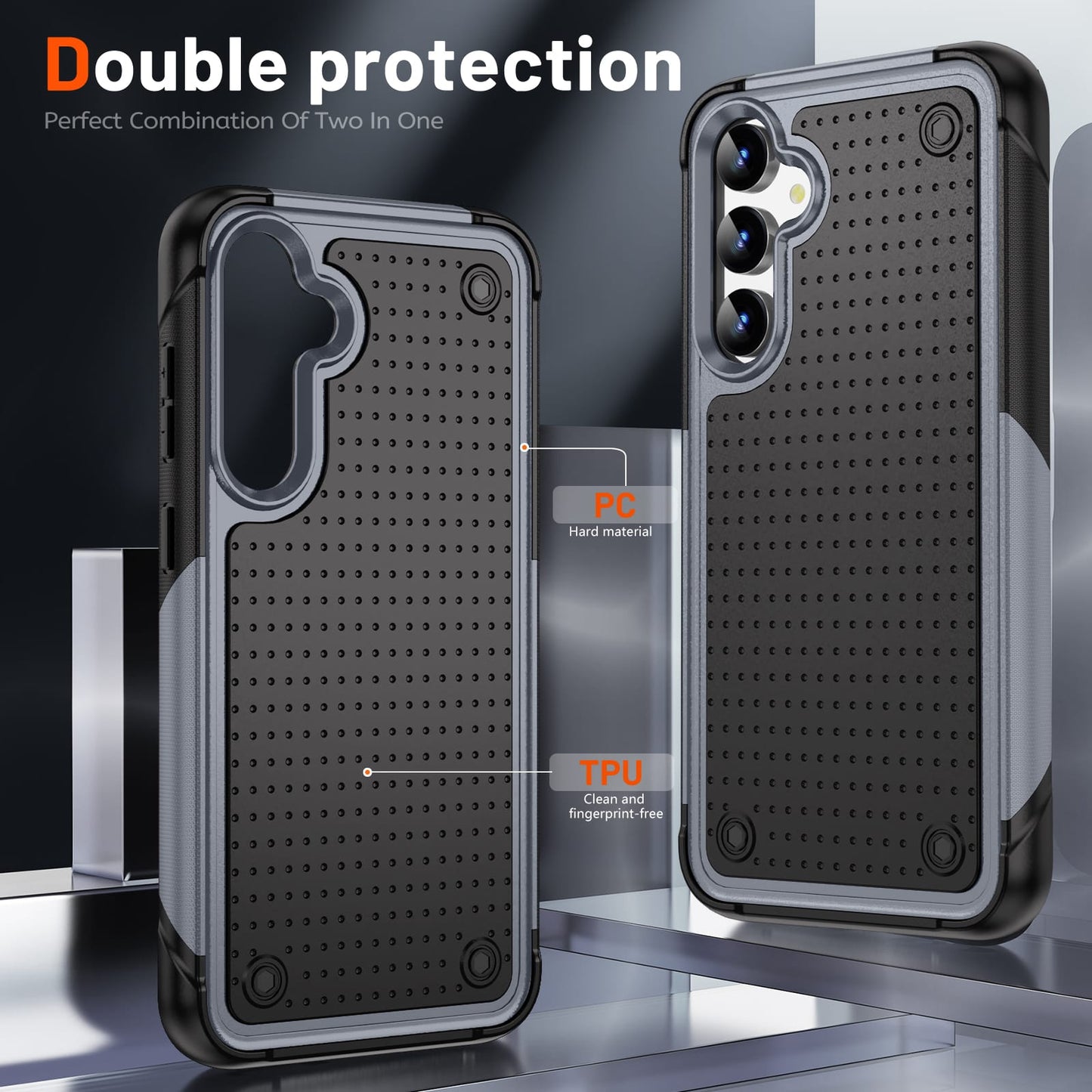 Dotted OCS Hard Case for Samsung S23 FE Grey.