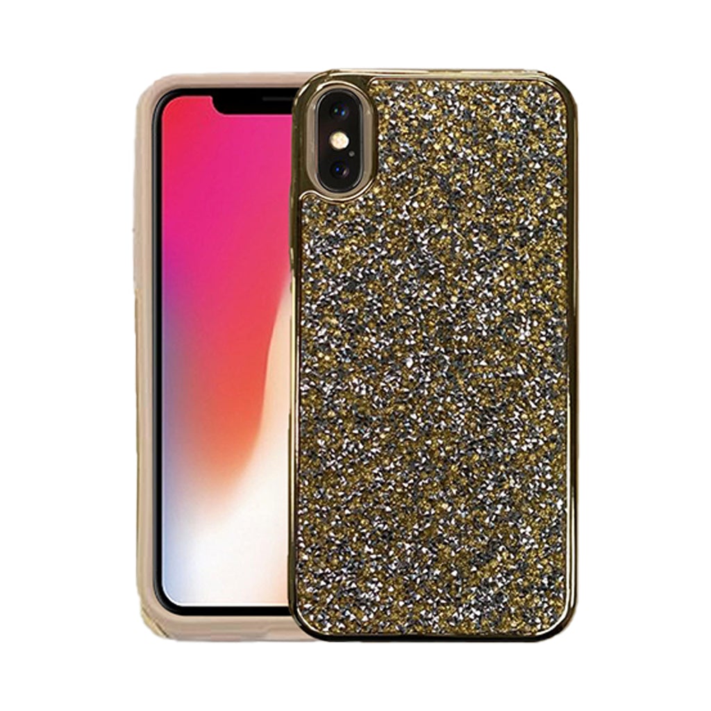 Designer hard glitter case for iPhone XR Gold