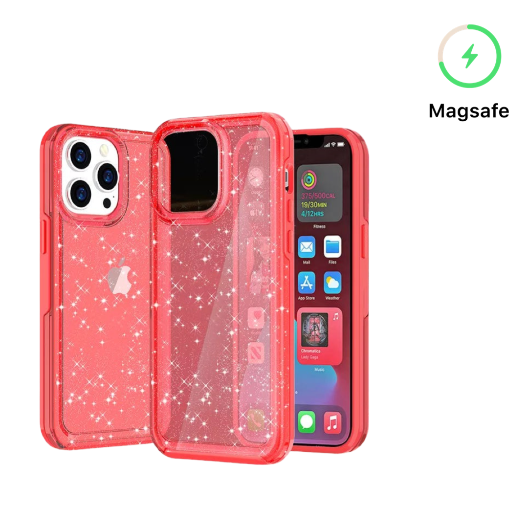 Starry Sky Magsafe Case for iPhone 15 Plus Peach Pink.