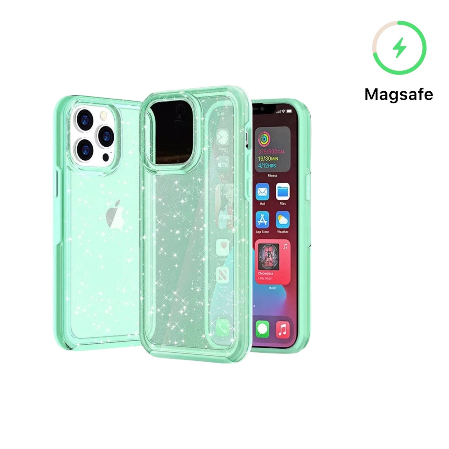 Starry Sky Magsafe Case for iPhone 15 Pro Max Mint Green.