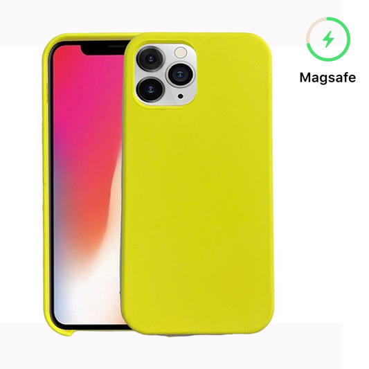 MagSafe Silicone case for iPhone 14 Pro Max Yellow.