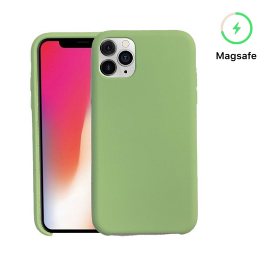 MagSafe Silicone case for iPhone 14 Pro Max Green.