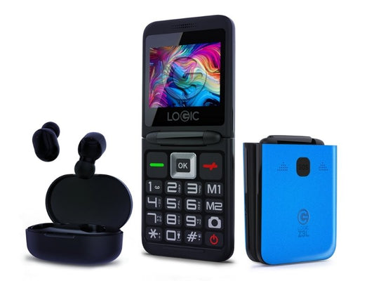 Logic Z3L kit wids buds (flip phone + buds) White