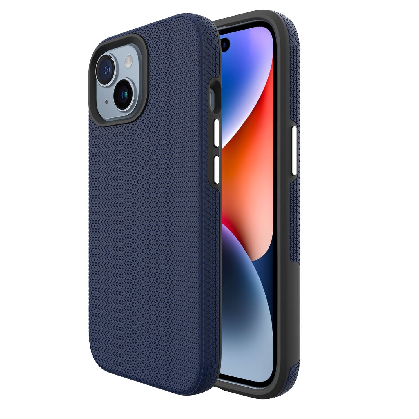 Triangle dotted case for iPhone 15 Navy Blue.