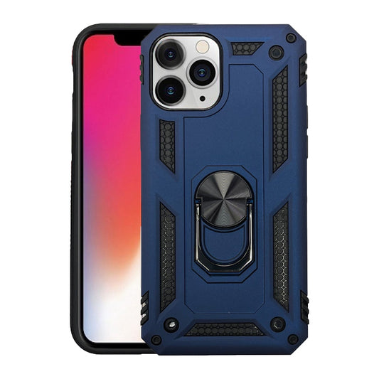 Anti drop metal ring case for iPhone 11 Pro navy blue.