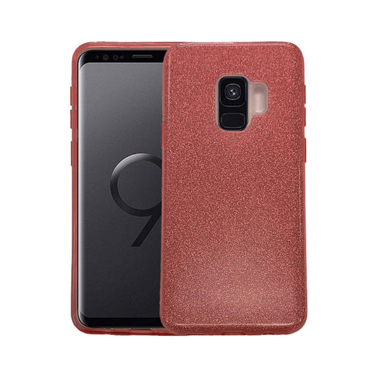 Samsung A8 sparkly case red