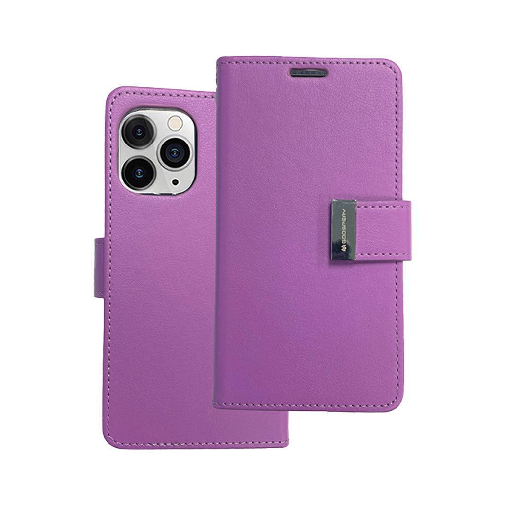 Rich diary wallet for iPhone 13 Pro Max Purple.