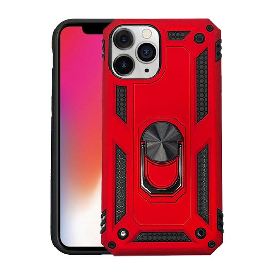 Anti drop metal ring case for iPhone 11 Pro red.