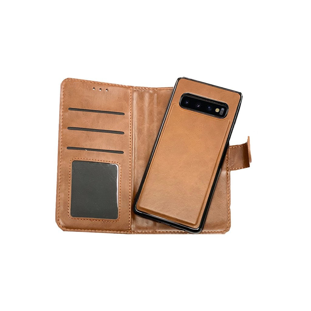 Brown Samsung S10 Plus magnetic wallet