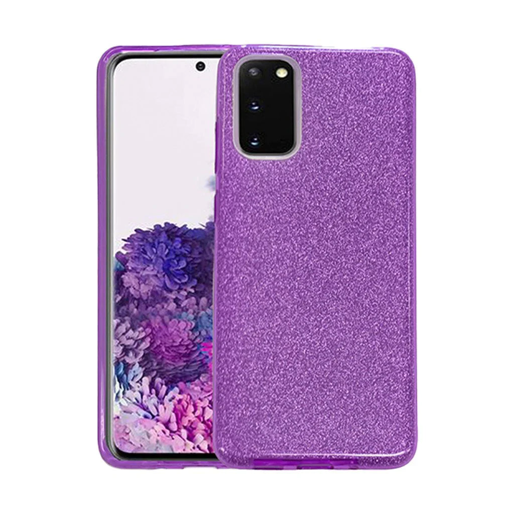 Three piece sparkly case for Samsung S23 Ultra Purple.