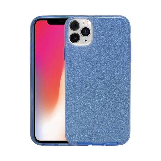 Three piece sparkly case for iPhone 14 Pro Max Blue.