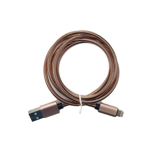 Metallic charging cable for iphone Rosegold