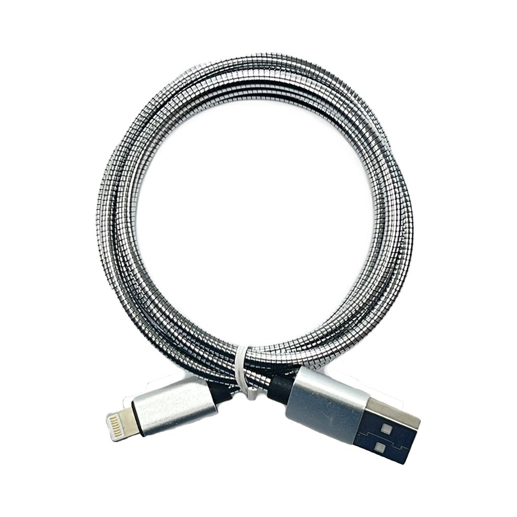 Metallic charging cable for iphone Silver