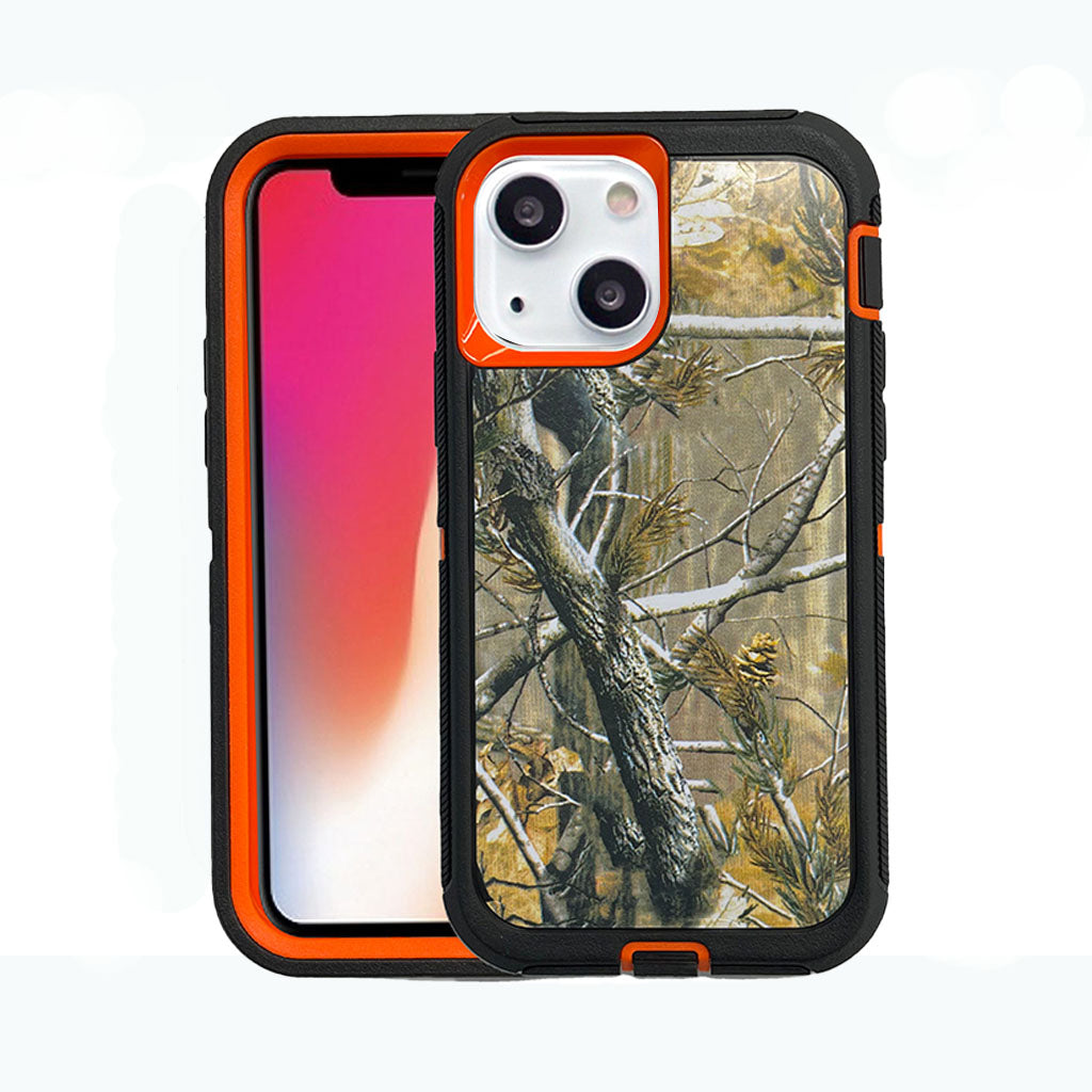 Military grade ODS for iPhone 14 Orange Camo.