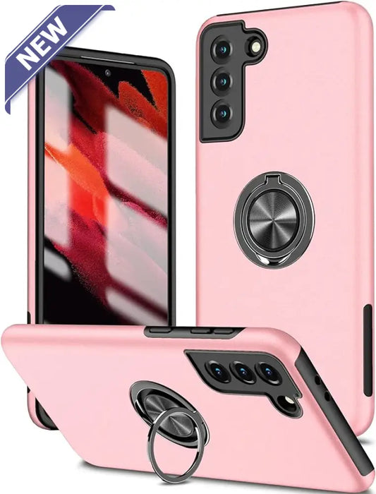 Feather touch ring case for Samsung A15 Pink.