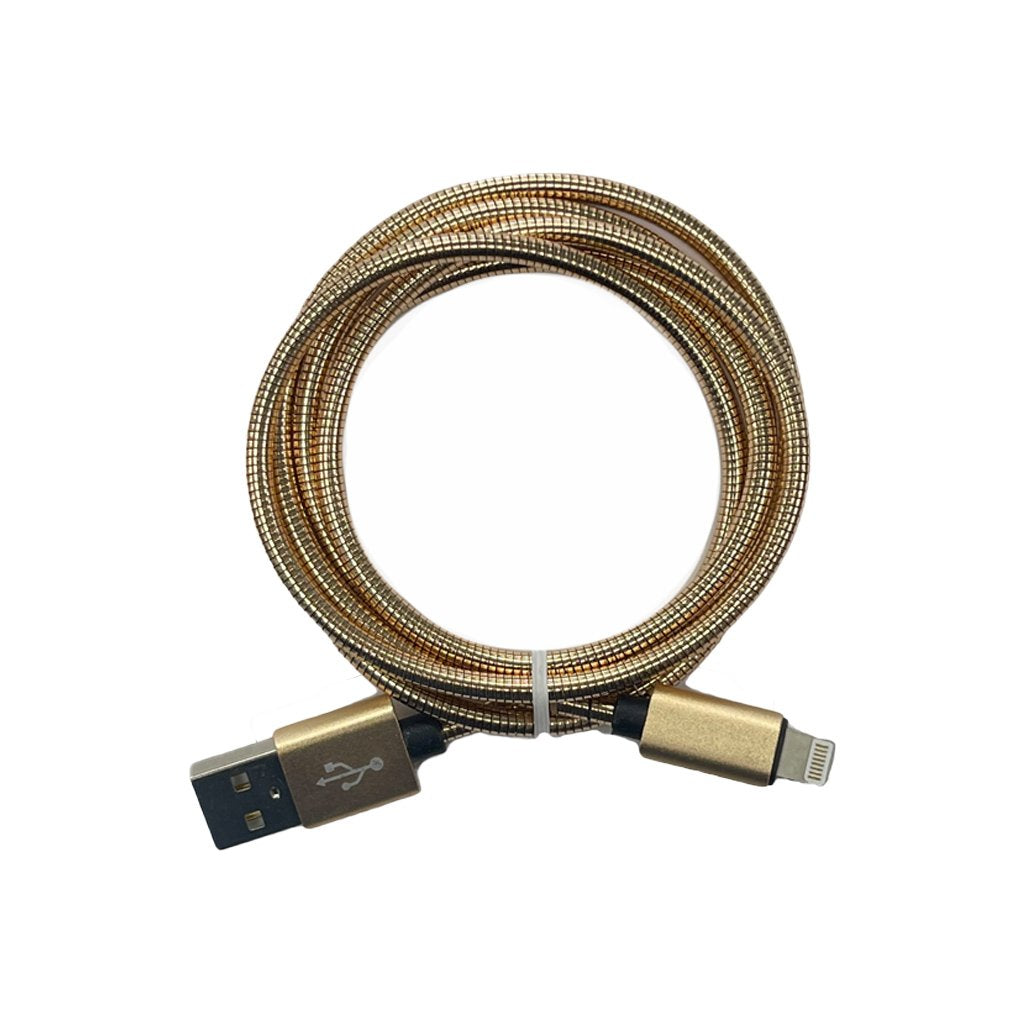 Metallic charging cable for iphone Gold