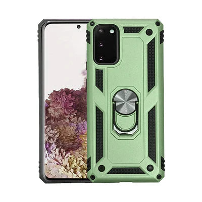 Anti-drop metal ring case for Samsung A32 5G Green.