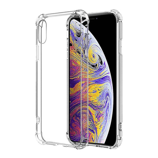 Clear gel PC TPU with edge bumper for iPhone XR.