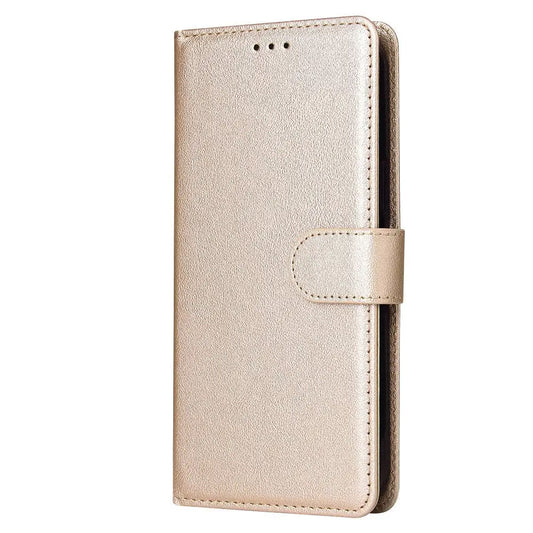 Leather Wallet Case For Moto Edge + 5G (2023) Rose Gold.